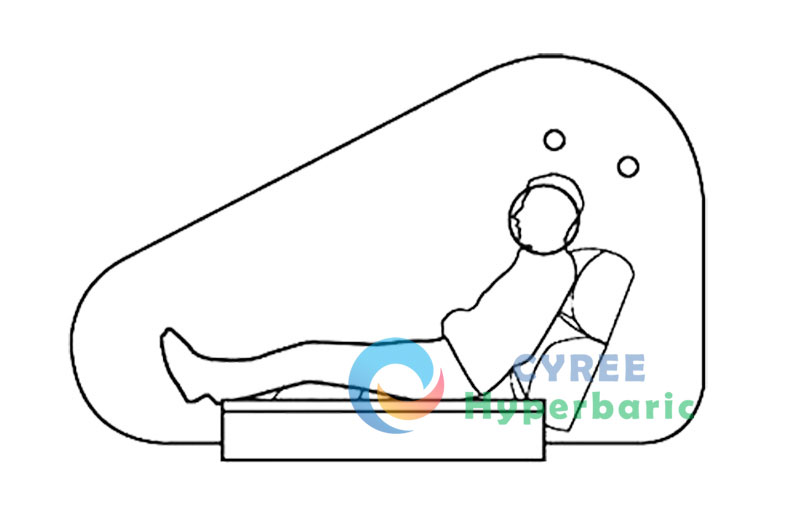 1.5 ATA Monoplace Chambre à Oxygène Hyperbare Légère Assise pour le Bien-être
